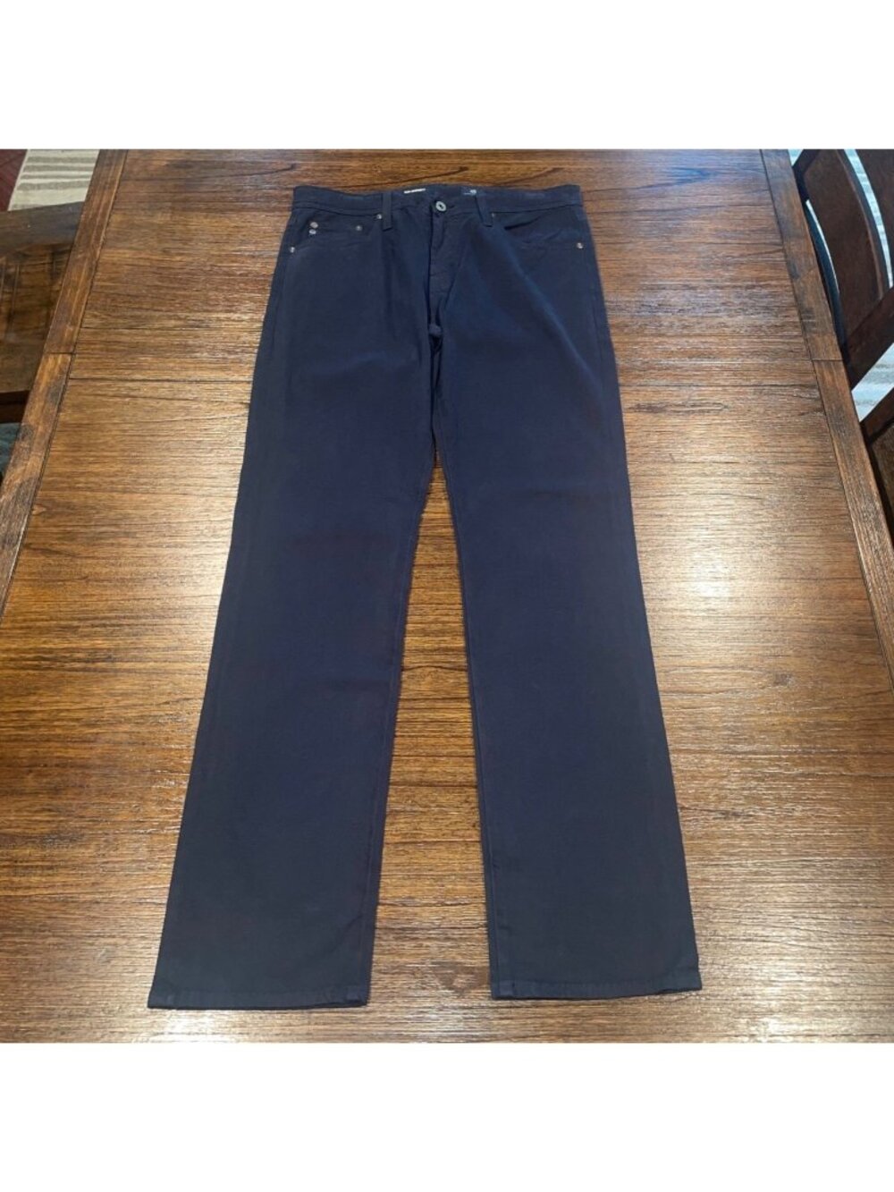 AG Everett SUD Slim Straight Pant 32x32 Navy Blue Stretch Trouser Office Work